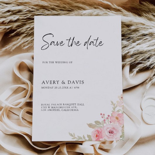 Roos Wedding Save the Date Invitation Kaart