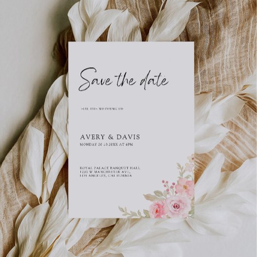 Roos Wedding Save the Date Invitation Kaart