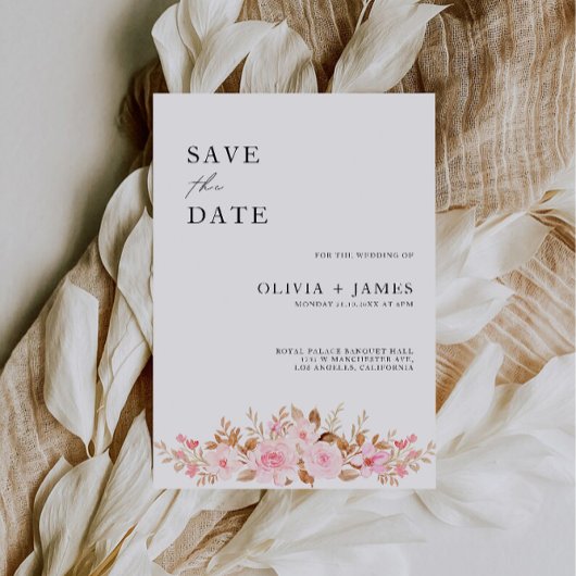 Roos Wedding Save the Date Invitation Kaart