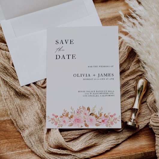 Roos Wedding Save the Date Invitation Kaart