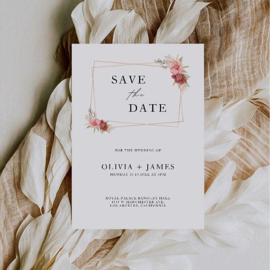 Roos Wedding Save the Date Invitation Kaart