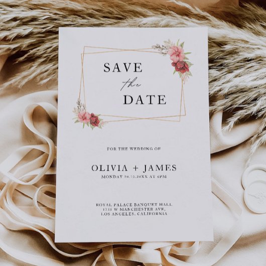 Roos Wedding Save the Date Invitation Kaart