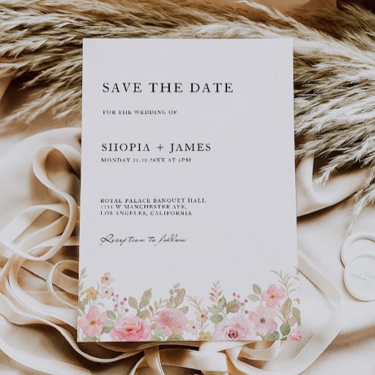 Roos Wedding Save the Date Invitation Kaart