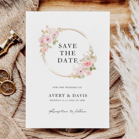 Roos Wedding Save the Date Invitation Kaart