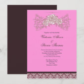 Roos Wedding-uitnodiging Kaart (Voorkant / Achterkant)