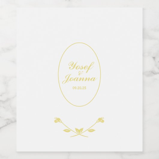 Roos Wedding Wijn Etiket (Enkel label)