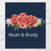 Roos Wedding Wijn Etiket (Enkel label)