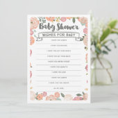  Roos wensen voor Baby - Baby shower spel Kaart (Staand voorkant)