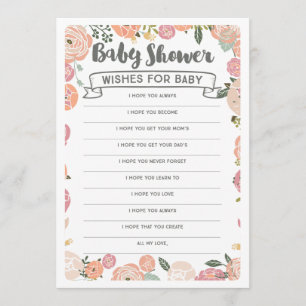 Roos wensen voor Baby - Baby shower spel Kaart