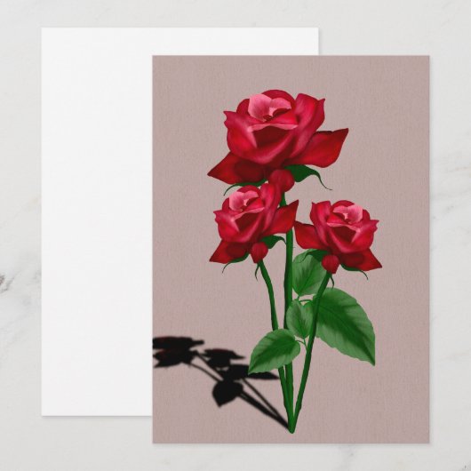 Roos Wenskaart Feestdagenkaart (Voorkant / Achterkant)