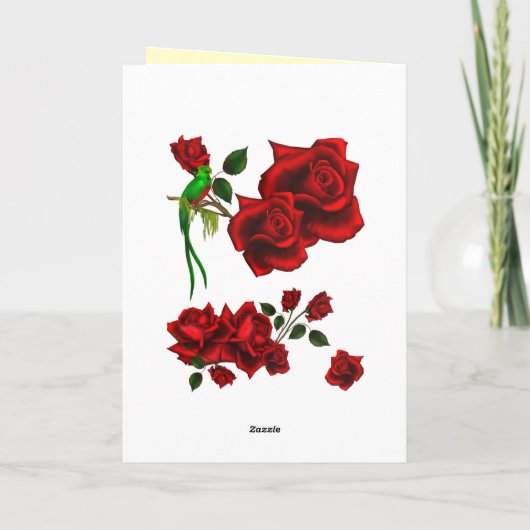 Roos wenskaart kaart (Achterkant)