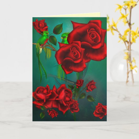 Roos wenskaart kaart (Gele Bloem)