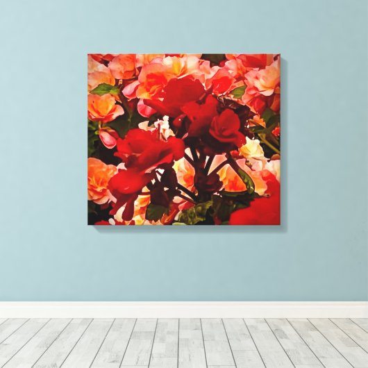 ROOS WERELD CANVAS AFDRUK (Insitu (Houten vloer))