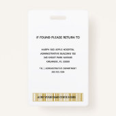 Roos werknemer Foto Logo ziekenhuisverpleegkundige Badge (Achterkant)