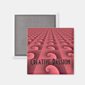 Roos Wervelend Ontwerp - Creatieve Passie Magneet (Voorkant / Achterkant)