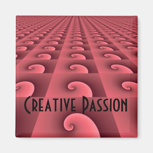 Roos Wervelend Ontwerp - Creatieve Passie Magneet (Voorkant)