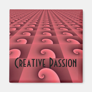Roos wervelontwerp - Creatieve passie Magneet