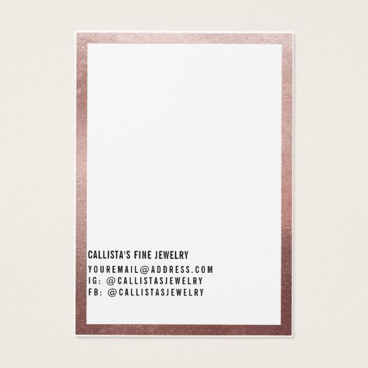 Roos White Logo Multiple Ketting Display Kaart (Achterkant)