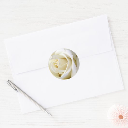 Roos White Ronde Sticker (Envelop)