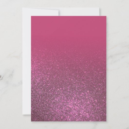 Roos Wijn Roze faux Sparkly Glitter Ombre Sweet 16 Kaart (Achterkant)