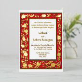  Roos wijngrens 1906 Folie Uitnodiging (Staand Voorkant)