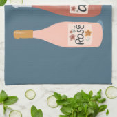 Roos wijnliefhebbers van de hele dag theedoek (Gevouwen)