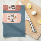 Roos wijnliefhebbers van de hele dag theedoek (Quarter Fold)