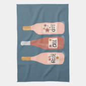 Roos wijnliefhebbers van de hele dag theedoek (Verticaal)