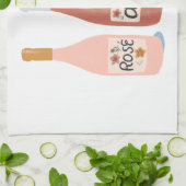 Roos wijnliefhebbers van de hele dag theedoek (Gevouwen)