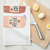 Roos wijnliefhebbers van de hele dag theedoek (Quarter Fold)