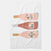 Roos wijnliefhebbers van de hele dag theedoek (Verticaal)