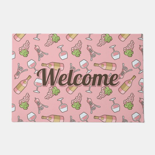 Roos Wijnpatroon Deurmat (Voorkant)