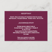 Roos Wijnsterfles & Glitter Glazen Bruiloft Informatiekaartje (Achterkant)