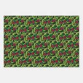 Roos wijnstokken kerst inpakpapier vel (Voorkant 2)