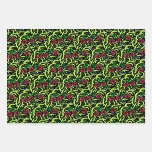 Roos wijnstokken kerst inpakpapier vel (Voorkant 2)