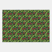 Roos wijnstokken kerst inpakpapier vel (Voorkant)