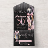 Roos Wijnvolwassene 30e verjaardag All In One Uitnodiging (Binnen)