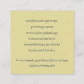 Roos Wilde bloem Brede Waterverf Botanisch Vierkante Visitekaartje (Achterkant)