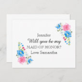 Roos wilde bloem waterverf | personaliseren uitnodiging briefkaart (Voorkant / Achterkant)