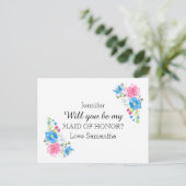 Roos wilde bloem waterverf | personaliseren uitnodiging briefkaart (Staand voorkant)