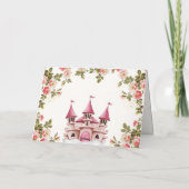 Roos Wildflower Sprookjeskasteel Baby shower Bedankkaart (Achterkant)