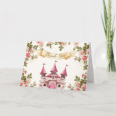 Roos Wildflower Sprookjeskasteel Baby shower Bedankkaart (Voorkant)