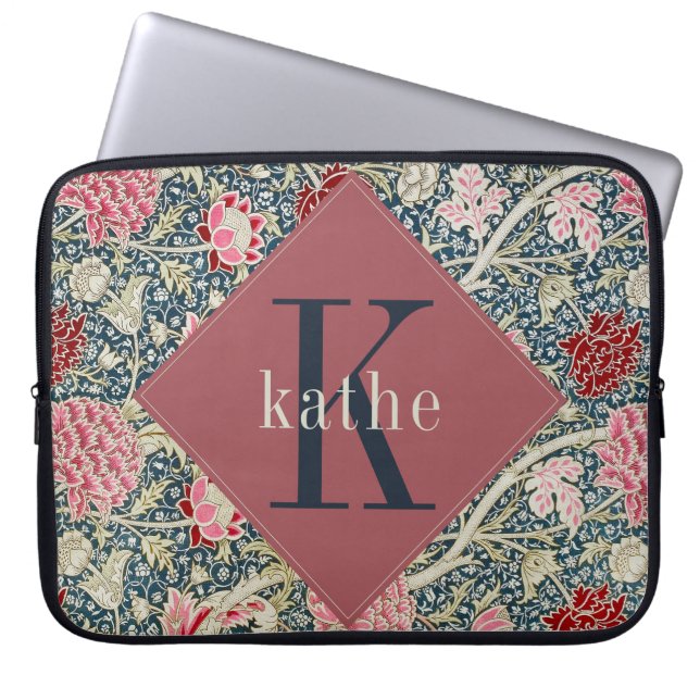  Roos William Morris Monogram Laptop Laptop Sleeve (Voorkant)