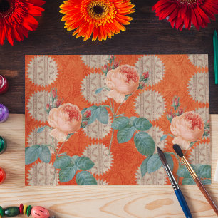 Roos Winding Pattern Oranje Sunburst Tissuepapier