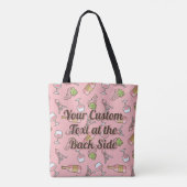 Roos Wine Pattern Canvas tas (Achterkant)