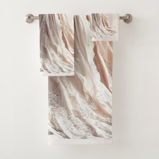 Roos Winter Bruid Golden Shiny Heart Party Bad Handdoek (Insitu)