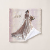 Roos Winter Bruid Golden Shiny Heart Party Bad Handdoek (Wasdoekje)