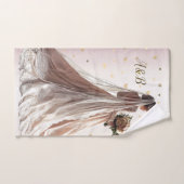 Roos Winter Bruid Golden Shiny Heart Party Bad Handdoek (Handdoek)