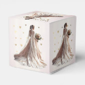 Roos Winter Bruid Golden Shiny Heart Party Bedankdoosjes (Achterkant)