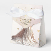 Roos Winter Bruid Golden Shiny Heart Party Bedankdoosjes (Voorkant Zijde)